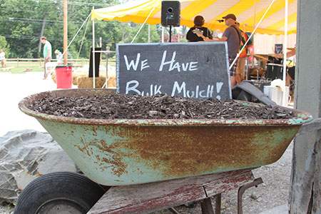 bulk mulch wheelbarrow